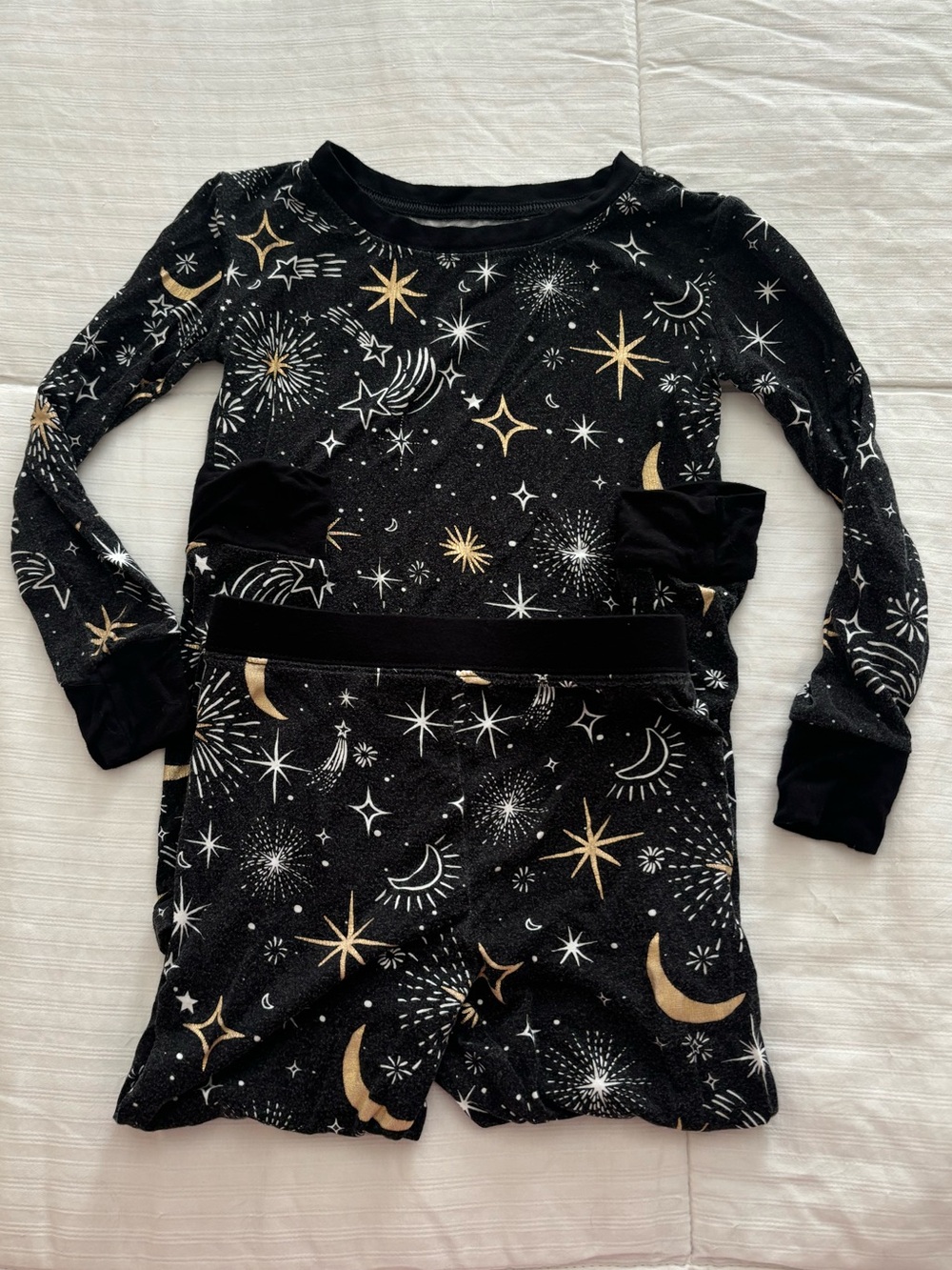 Little Sleepies Counting Stars Black Gold & White Celestial Pajama Set 3T